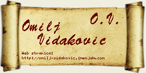Omilj Vidaković vizit kartica